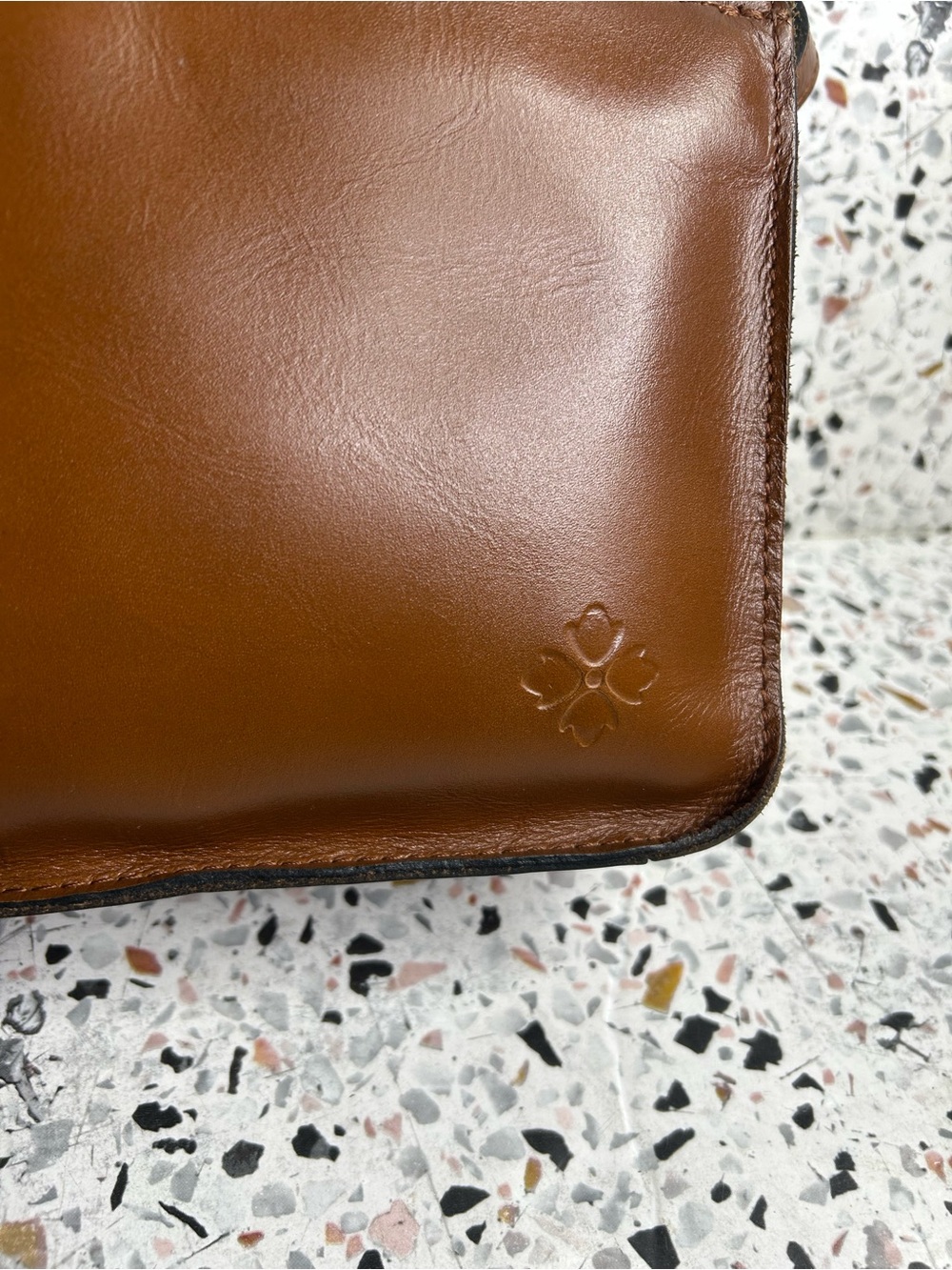 Patricia Nash Nazaire Top Zip Brown Leather Shoulder Crossbody Bag - Picture 3 of 8